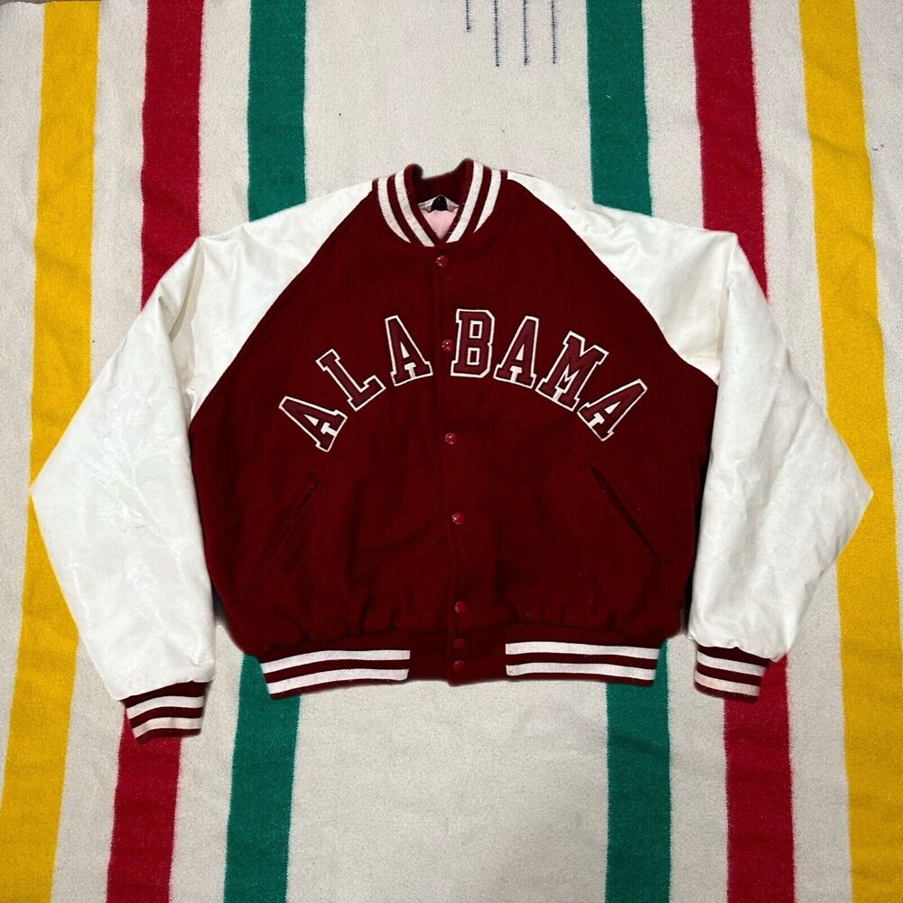 Alabama Varsity Bomber Jacket - Red and White